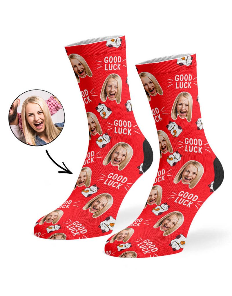 Red Good Luck Cat Socks