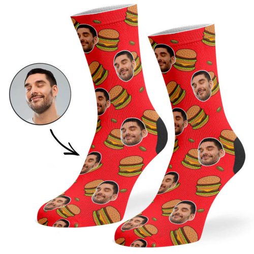 Red Mmmm Burger Socks