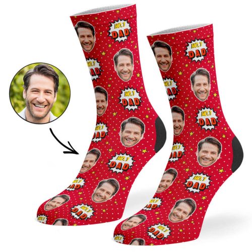 Red No.1 Dad Socks