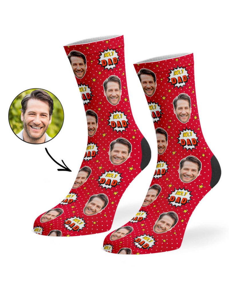 Red No.1 Dad Socks