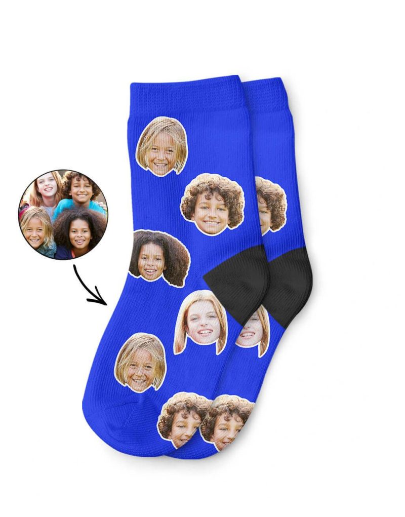 Royal Blue Best Friend Face kids Socks