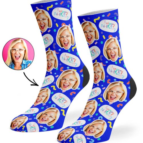 Royal Blue Birthday Squiggle Socks