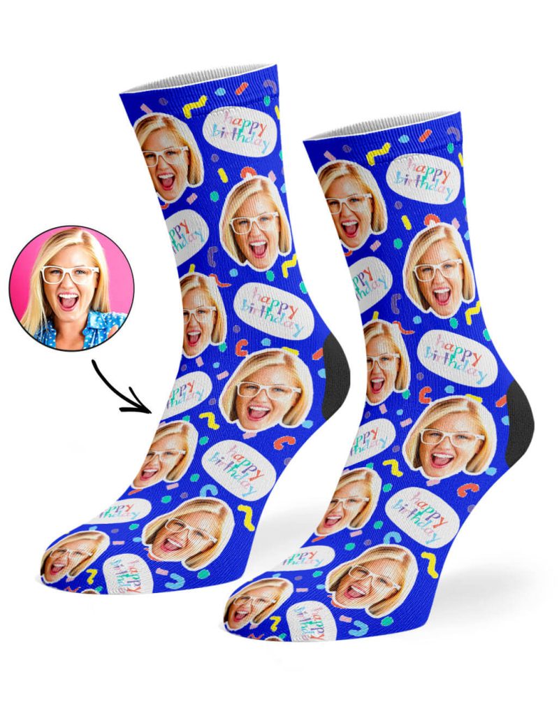 Royal Blue Birthday Squiggle Socks