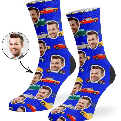 Royal Blue CAR FACE SOCKS