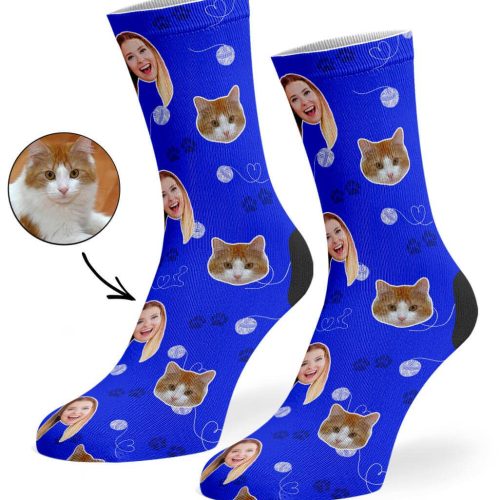 Royal Blue Cat Owner Socks