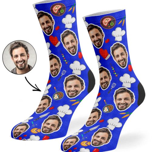 Royal Blue Chef Face Socks