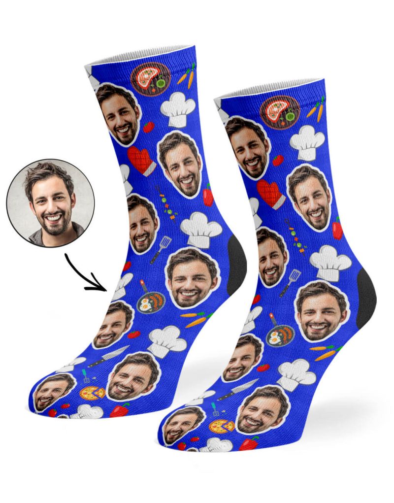 Royal Blue Chef Face Socks