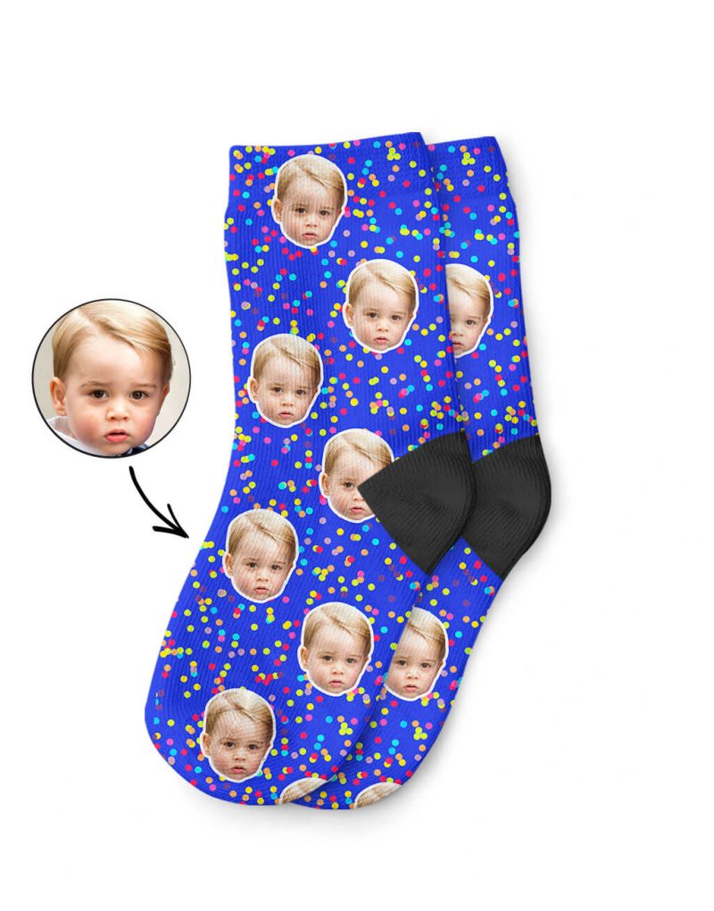 Royal Blue Colourful Spot Kids Socks