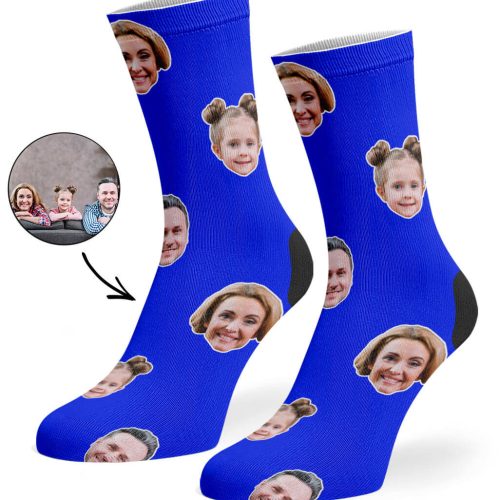 Royal Blue Family Face Socks