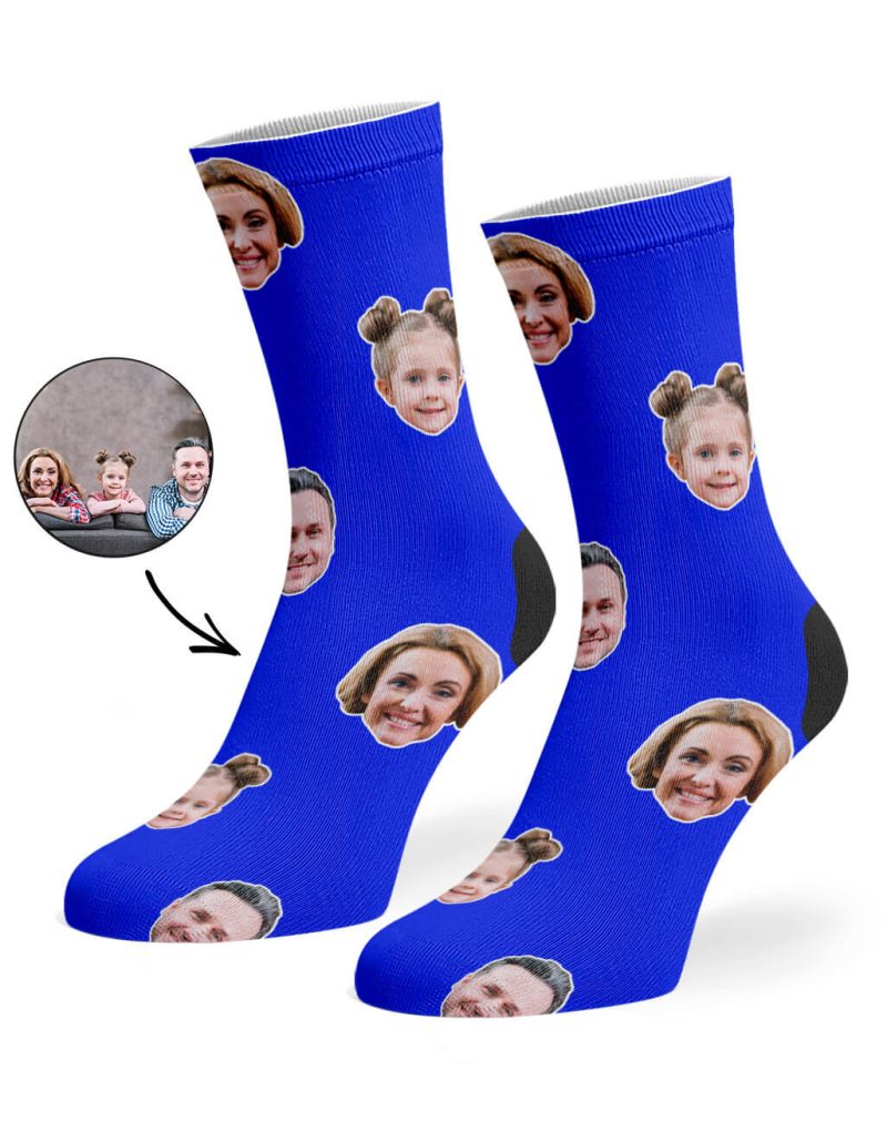 Royal Blue Family Face Socks