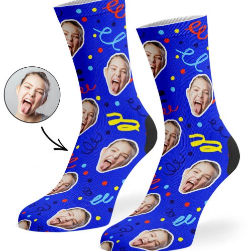 Royal Blue Happy Birthday Confetti Socks