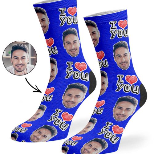 Royal Blue I Heart You Socks