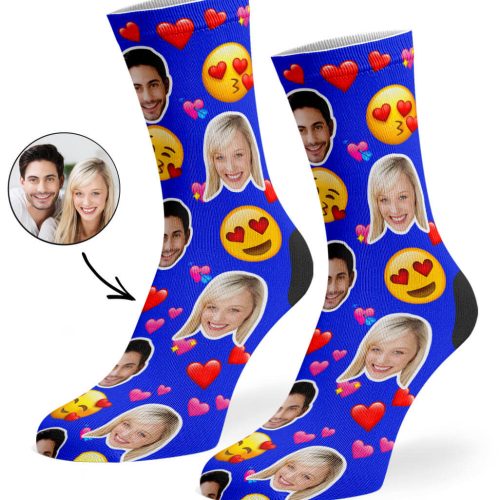 Royal Blue Love Emoji Socks