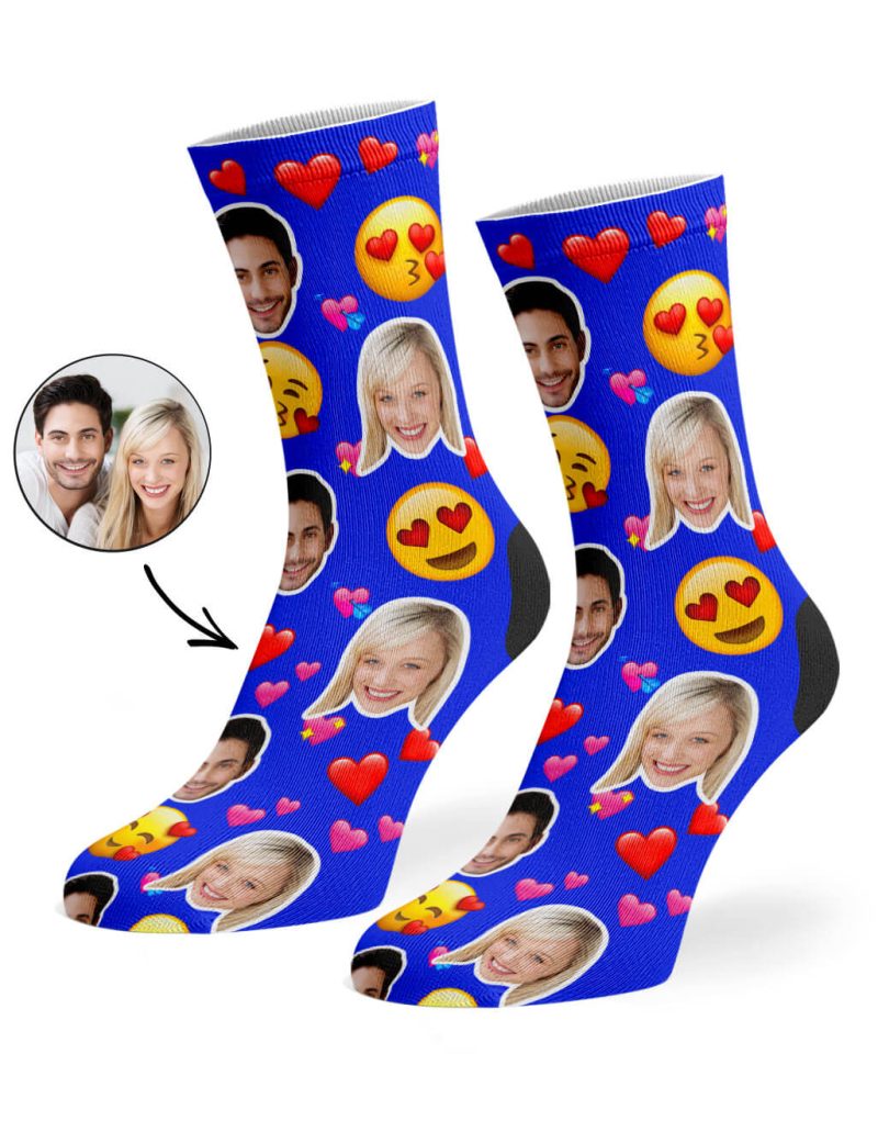 Royal Blue Love Emoji Socks