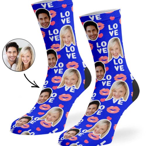 Royal Blue Love Lips Socks