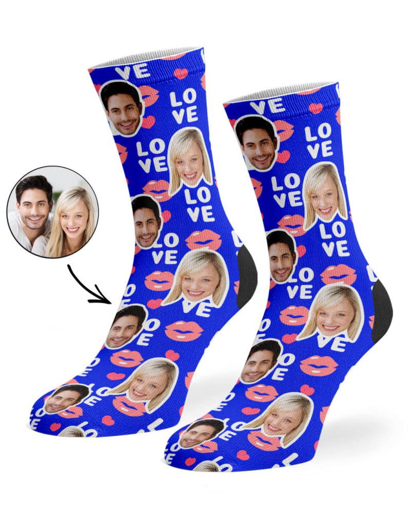 Royal Blue Love Lips Socks