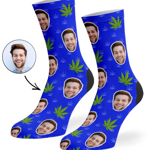 Royal Blue Marijuana Socks