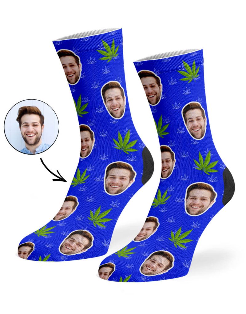 Royal Blue Marijuana Socks