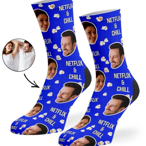 Royal Blue Netflix Chill Socks