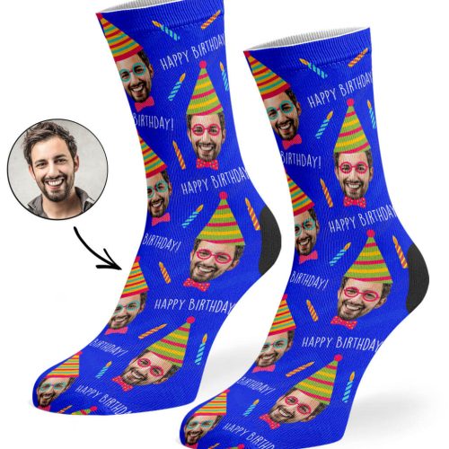 Royal Blue Party Me Birthday Socks