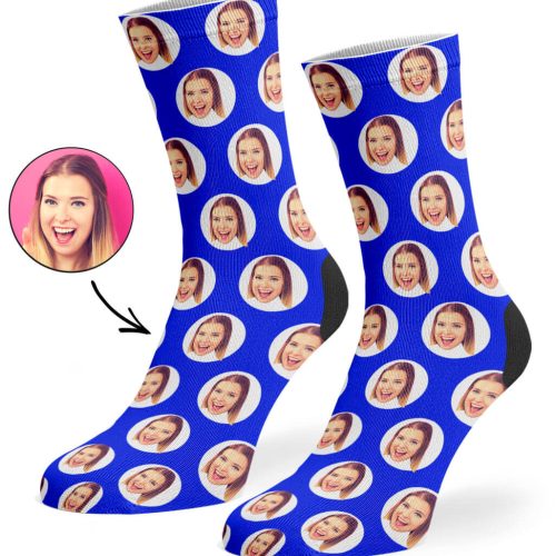 Royal Blue Polka Circle Socks