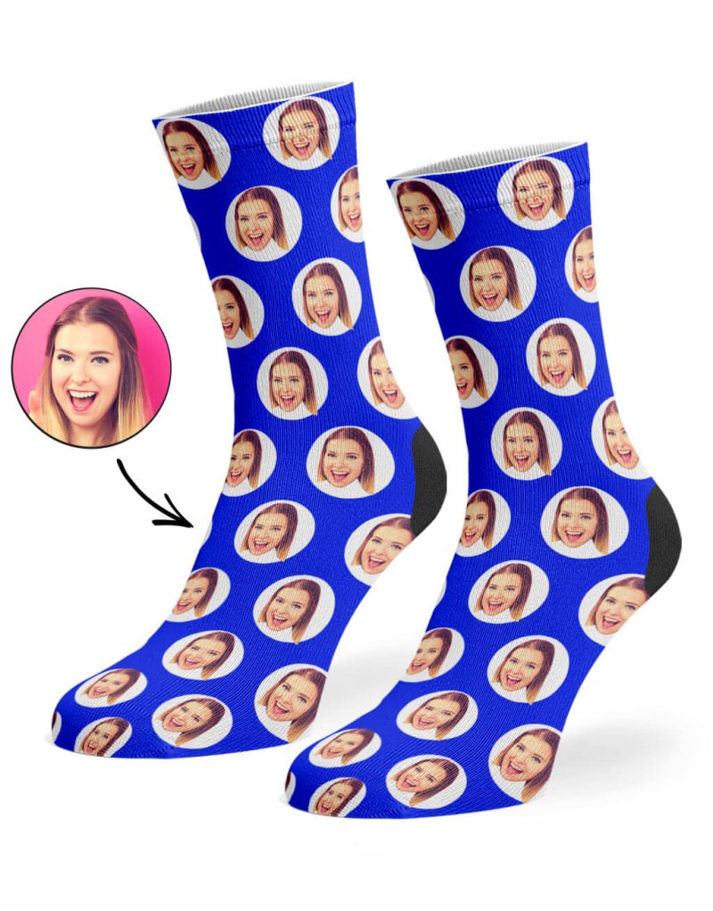 Royal Blue Polka Circle Socks