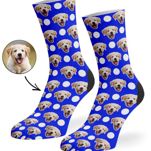 Royal Blue Polka Dog Socks