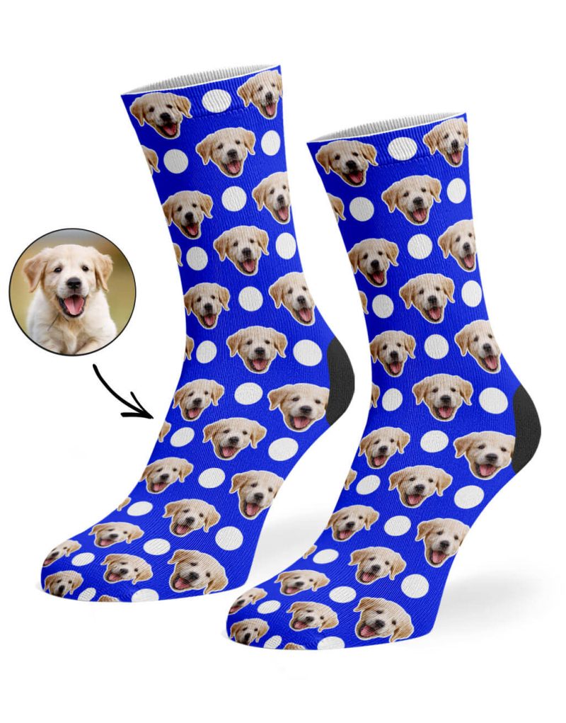 Royal Blue Polka Dog Socks