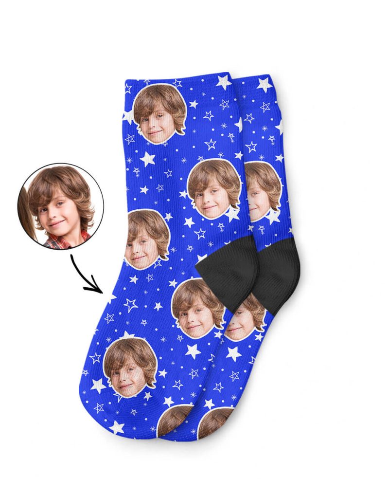 Royal Blue Star Pattern Kids Socks