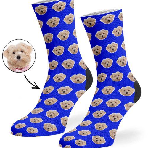 Royal Blue Your Dog Pattern Socks