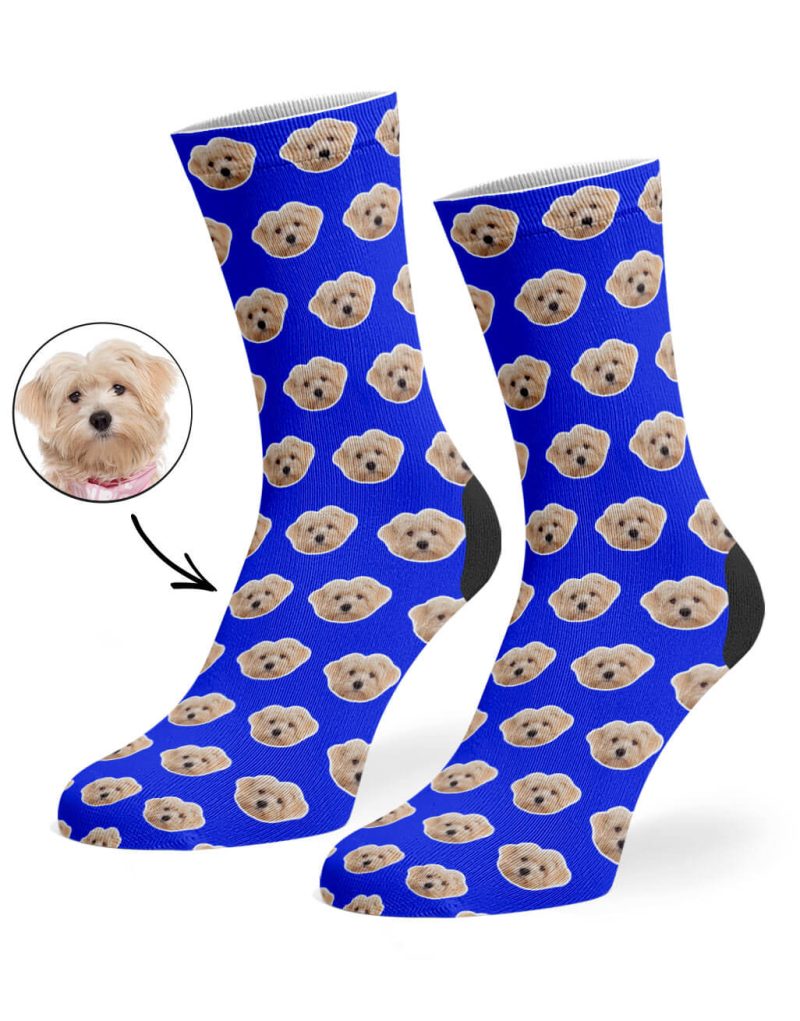 Royal Blue Your Dog Pattern Socks