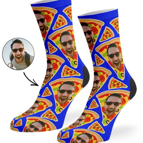 Royal blue Pizza My Face Socks