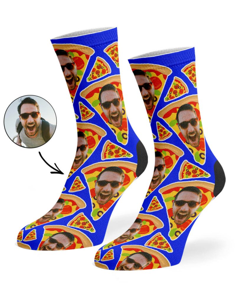 Royal blue Pizza My Face Socks