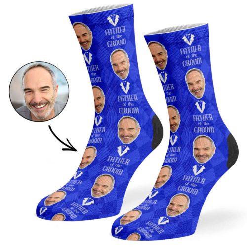 Royal Blue Father Of The Groom Socks