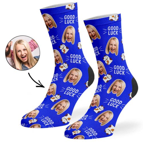 Royal Blue Good Luck Cat Socks