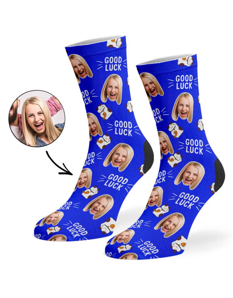 Royal Blue Good Luck Cat Socks