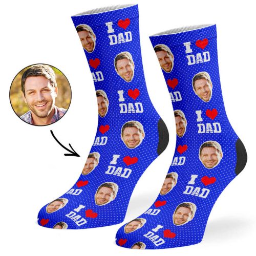 Royal Blue I Love Dad Socks