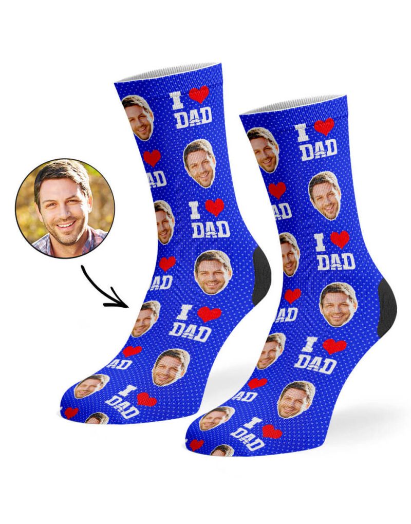 Royal Blue I Love Dad Socks