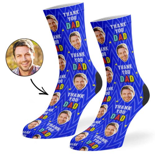 Royal Blue Thank You Dad Socks