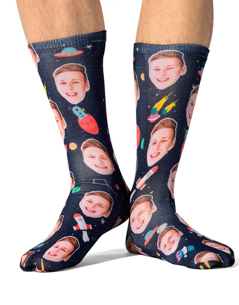 Space Rocket Face Socks