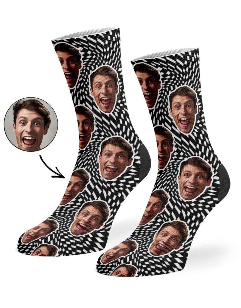 Squares Trippy Face Socks