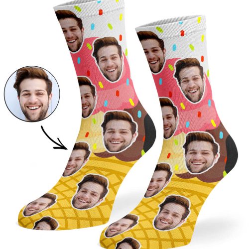 Strawberry Vanilla Chocolate Ice Cream Socks