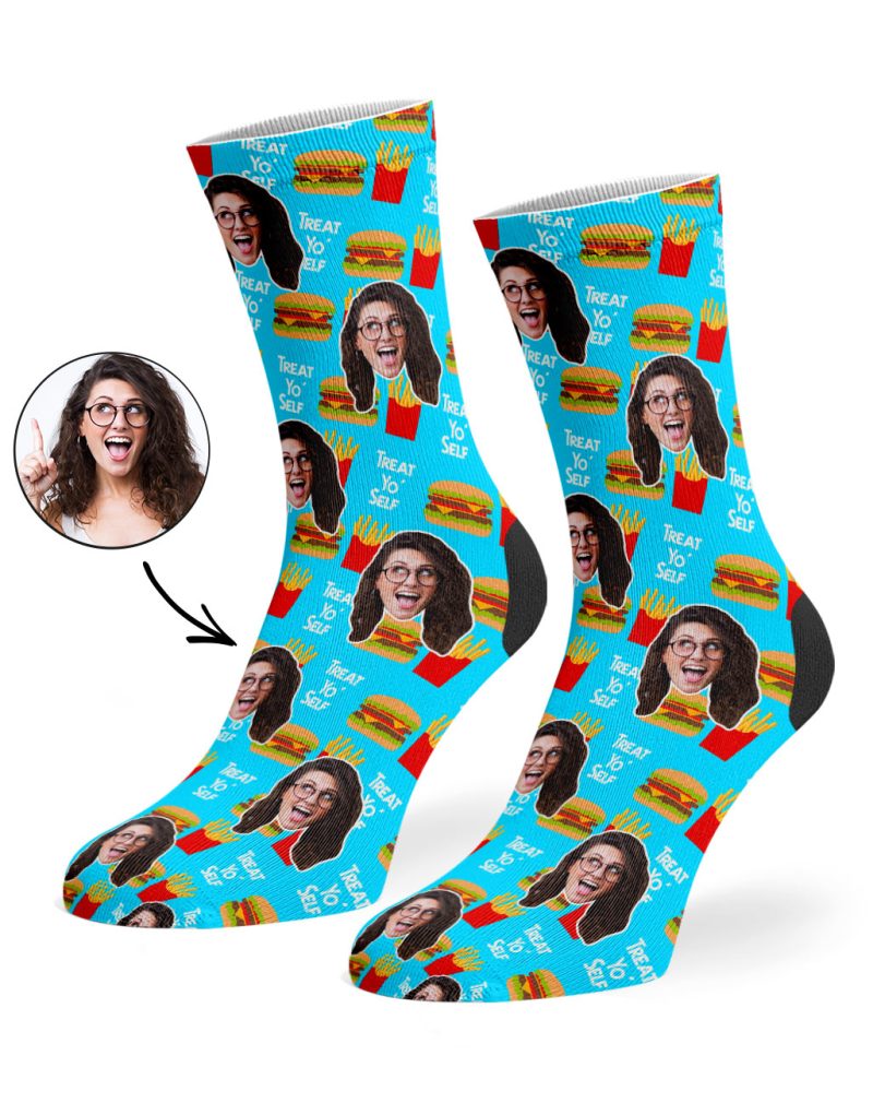 Treat Yo Self Socks blue