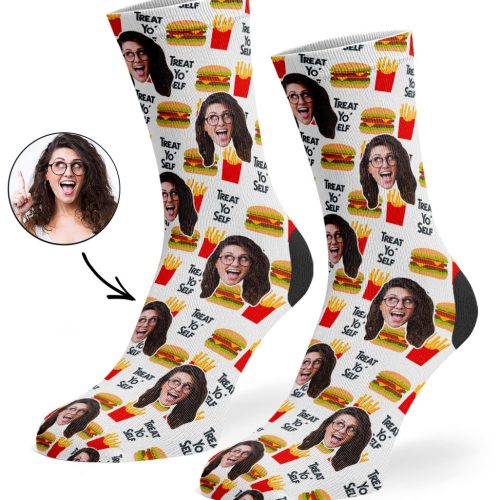 Treat Yo Self Socks white