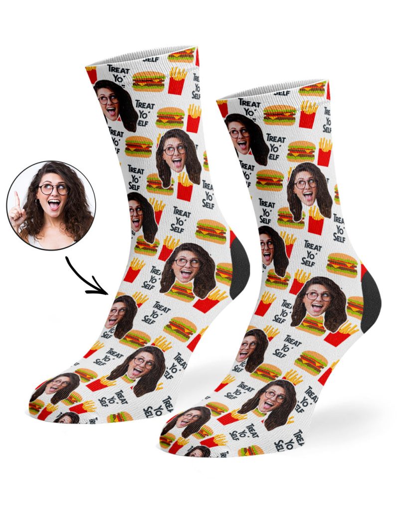 Treat Yo Self Socks white