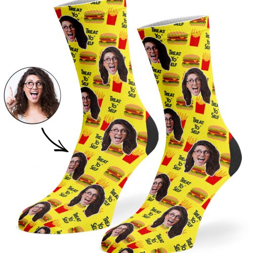 Treat Yo Self Socks yellow