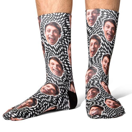 Trippy Pattern Face Socks