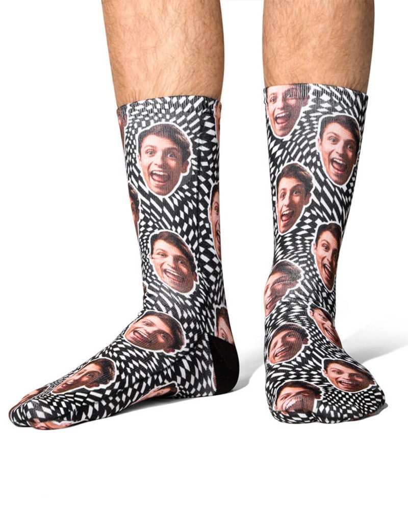 Trippy Pattern Face Socks