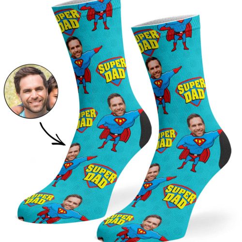 Turquoise Super Hero Dad Socks