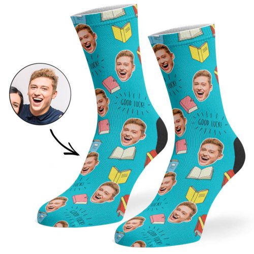 Turquoise Good Luck Books Socks